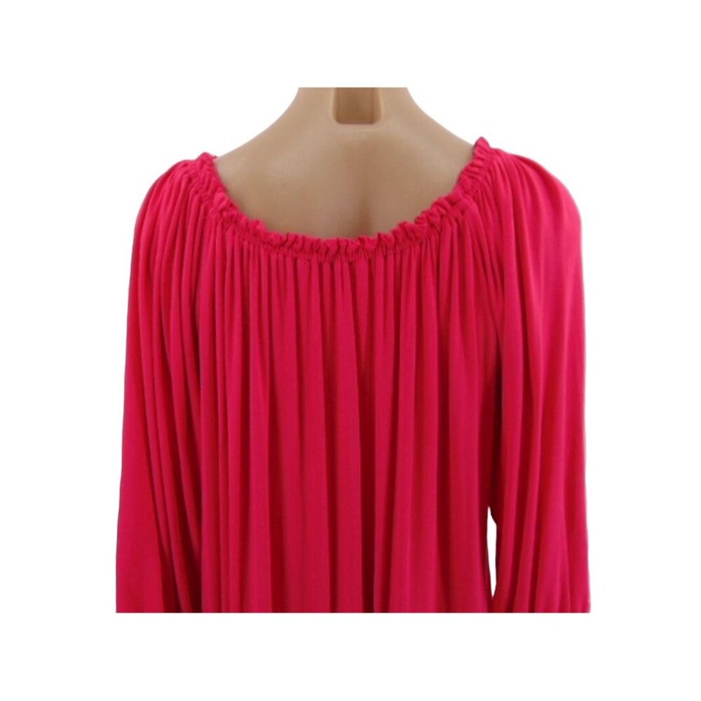 Cupio Womens Pink Draped Off Shoulder Knit Dress XL Viscose Stretch 3/4 Sleeve - Picture 3 of 8